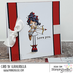 www.stampingbella.com: Rubber stamp used: ODDBALL CUPID card by Elaine Hughes