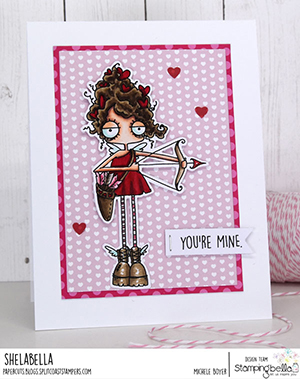 www.stampingbella.com: Rubber stamp used: ODDBALL CUPID card by Michele Boyer