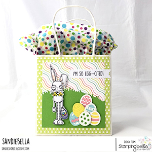 www.stampingbella.com: Rubber stamp used: ODDBALL EASTER BUNNY card by Sandie Dunne