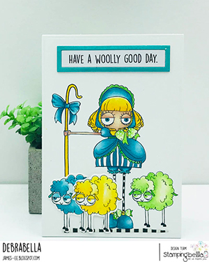 www.stampingbella.com: Rubber stamp used: ODDBALL LITTLE BO PEEP card by DEBRA JAMES