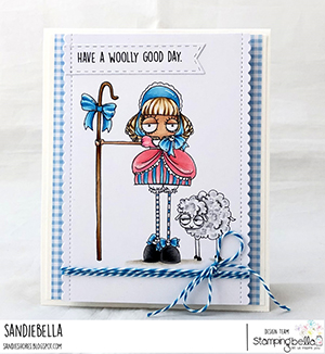 www.stampingbella.com: Rubber stamp used: ODDBALL LITTLE BO PEEP card by Sandie DUNNE