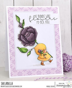 BUNDLE GIRL WITH A ROSE RUBBER STAMP