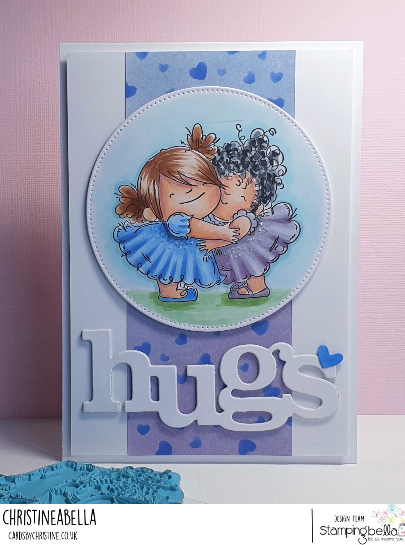 www.stampingbella.com: Rubber stamp used: HUGGY SQUIDGIES. card by CHRISTINE LEVISON