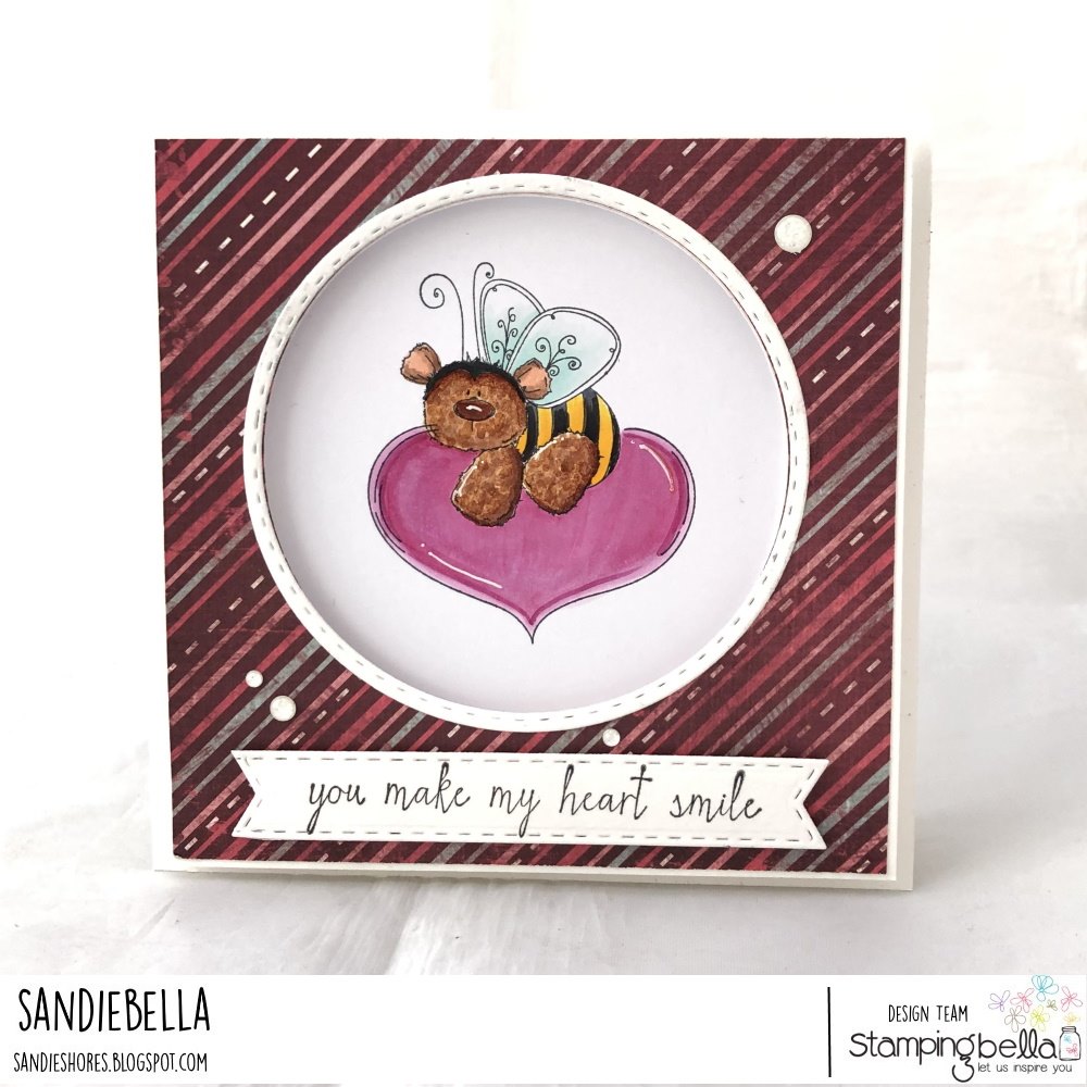 www.stampingbella.com: Rubber stamp used: THE BEE and the HEART. card by  Sandie Dunne