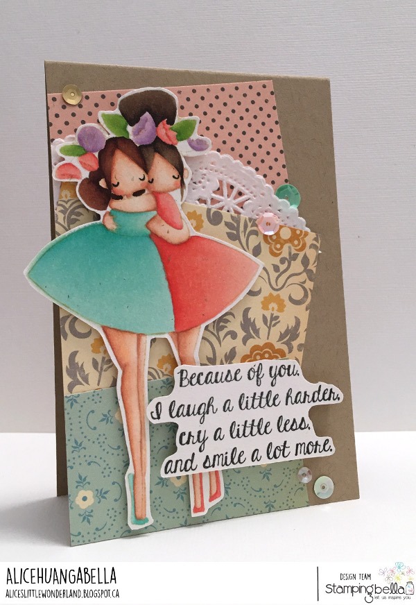 www.stampingbella.com: rubber stamp used:CURVY GIRL BESTIES. card by Alice Huang