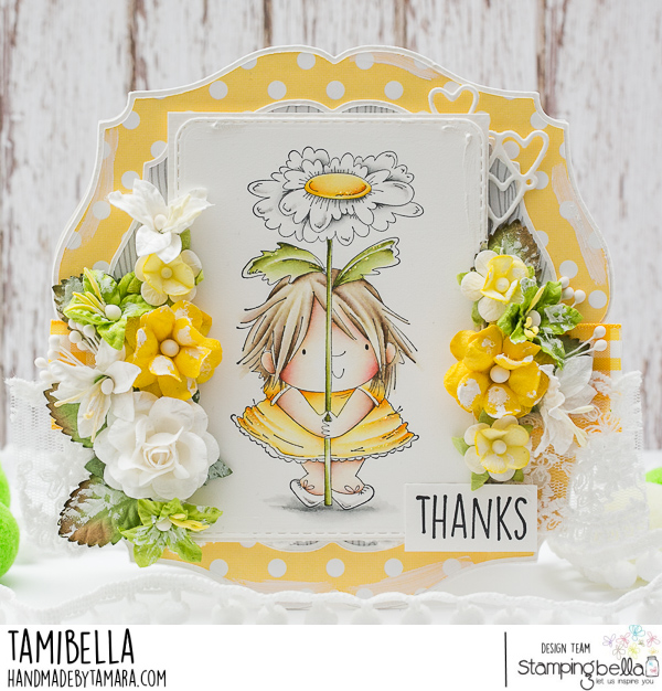 www.stampingbella.com: rubber stamp used: DAISY SQUIDGY card by Tamara Potocznikdc