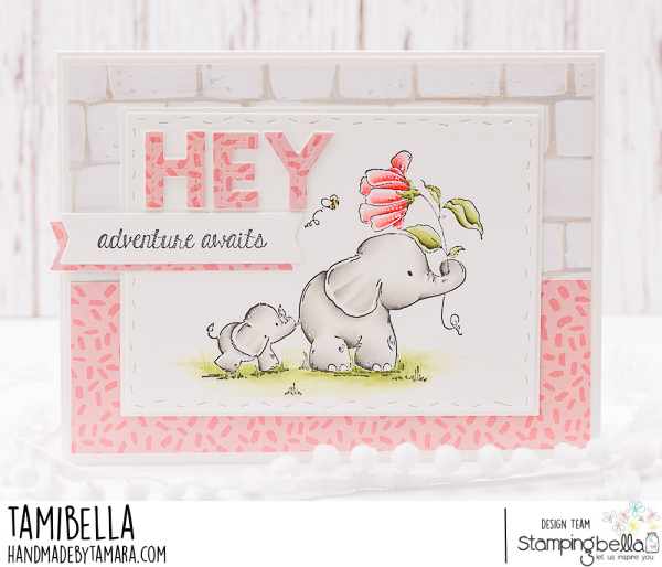 www.stampingbella.com Rubber stamp used ELLIE LOVES PHANT. card by Tami Potocznik