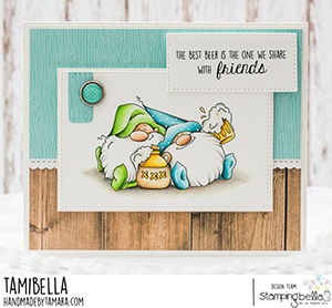 www.stampingbella.com: rubber stamp used: BEER GNOMES card by Tamara Potocnik