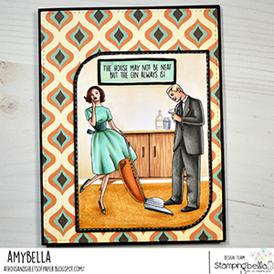 www.stampingbella.com: rubber stamp used: EDGAR AND MOLLY VINTAGE MARTINI MEN SET card by AMY YOUNG