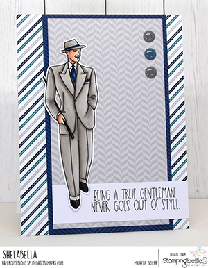 www.stampingbella.com: rubber stamp used: EDGAR AND MOLLY VINTAGE MARTINI MEN SET card by Michele Boyer