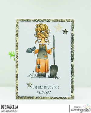 www.stampingbella.com: rubber stamp used: ODDBALL Cinderella . card by Debra James