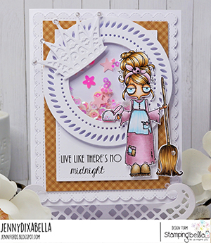 www.stampingbella.com: rubber stamp used: ODDBALL Cinderella . card by Jenny Dix