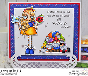 www.stampingbella.com: rubber stamp used: ODDBALL Snow White . card by Jenny Dix