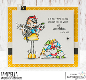 www.stampingbella.com: rubber stamp used: ODDBALL Snow White . card by Tamara Potocnik