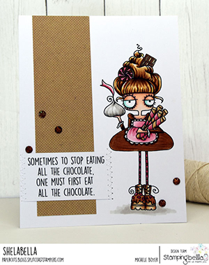 www.stampingbella.com: rubber stamp used: ODDBALL with a SWEET TOOTH. card by Michele Boyer