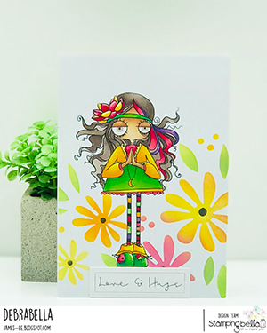 www.stampingbella.com: rubber stamp used: ODDBALL HIPPIE. Card by Debra James