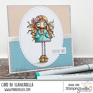 www.stampingbella.com: rubber stamp used: ODDBALL HIPPIE. Card by Elaine Hughes