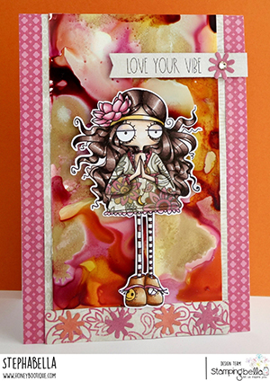 www.stampingbella.com: rubber stamp used: ODDBALL HIPPIE. Card by Stephanie Hill