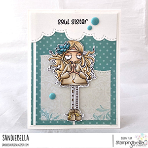 www.stampingbella.com: rubber stamp used: ODDBALL HIPPIE. Card by Sandie Dunne