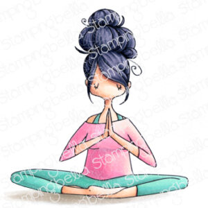 CURVY GIRL NAMASTE RUBBER STAMP