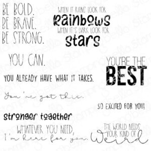 ENCOURAGEMENT SENTIMENT SET (10 RUBBER STAMPS)