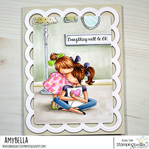 www.stampingbella.com: rubber stamp used: THERE THERE TINY TOWNIE. card by Amy Young