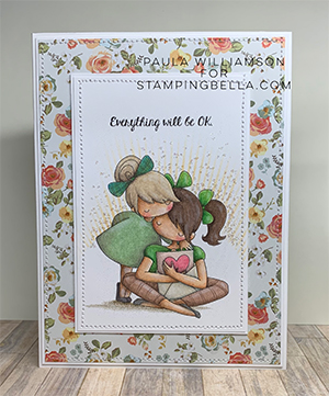 www.stampingbella.com: rubber stamp used: THERE THERE TINY TOWNIE. card by Paula Williamson