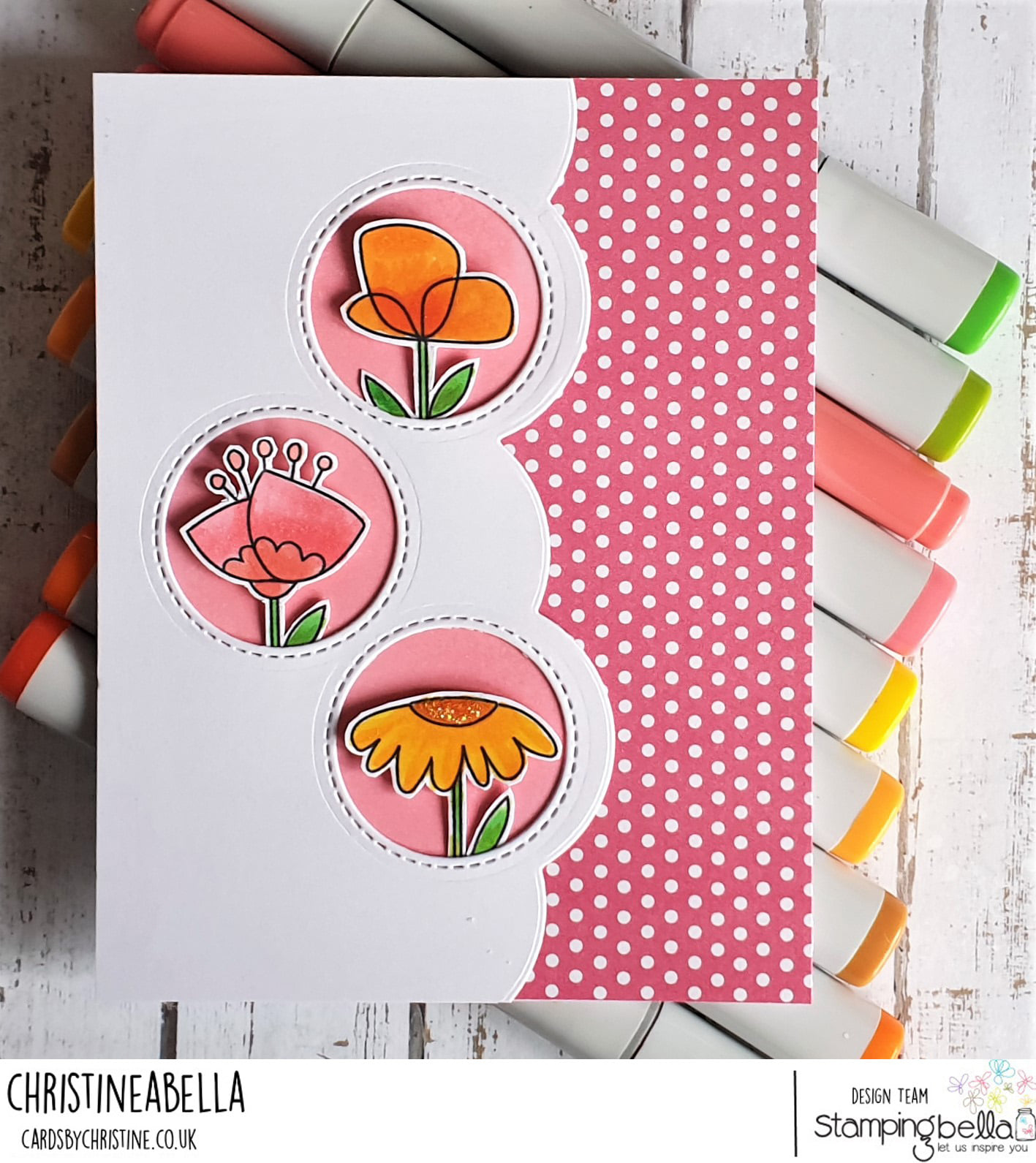 www.stampingbella.com: rubber stamp used : LITTLE BITS FLORAL SET. card by CHRISTINE LEVISON