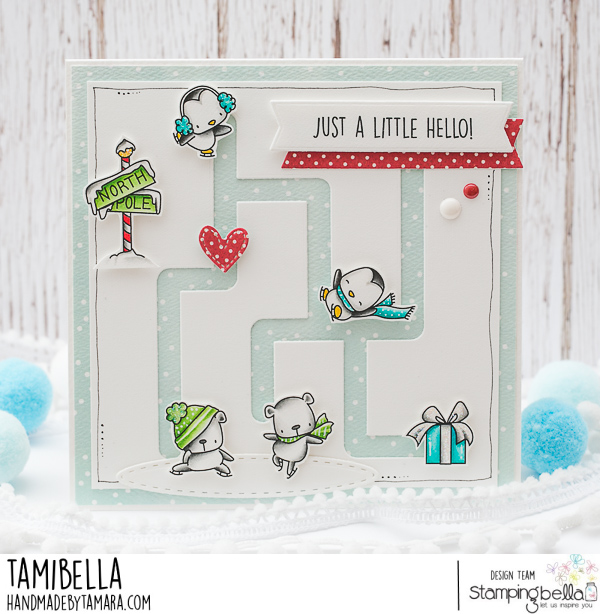 www.stampingbella.com: rubber stamps used: SKATING QUARTET card by Tamara Potocnik