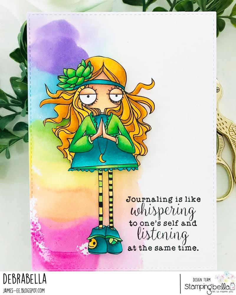 www.stampingbella.com: rubber stamp used: ODDBALL hippie CARD BY DEBRA JAMES