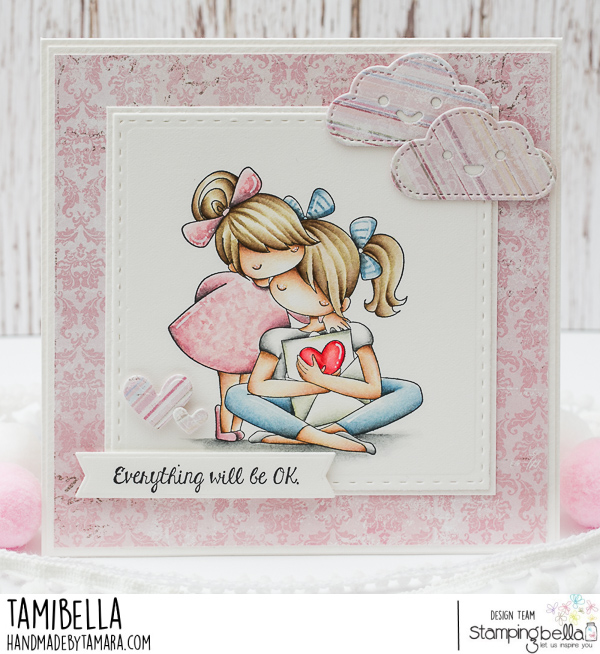 www.stampingbella.com: rubber stamp used: THERE THERE TINY TOWNIE. card by Tamara Potocnik