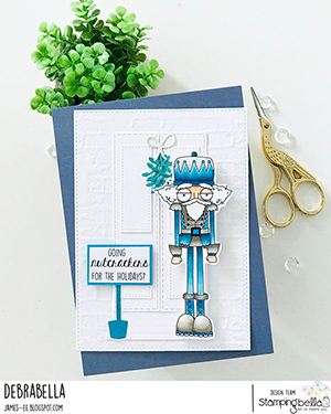 www.stampingbella.com: rubber stamp used: ODDBALL NUTCRACKER card by Debra James