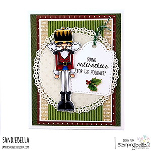 www.stampingbella.com: rubber stamp used: ODDBALL NUTCRACKER card by Sandie Dunne