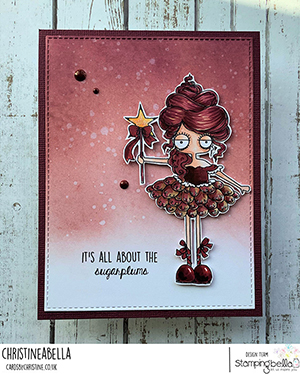 www.stampingbella.com: rubber stamp used: ODDBALL SUGAR PLUM FAIRY card by Christine Levison