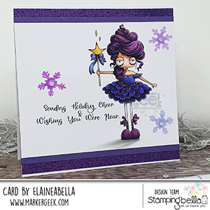 www.stampingbella.com: rubber stamp used: ODDBALL SUGAR PLUM FAIRY card by Elaine Hughes