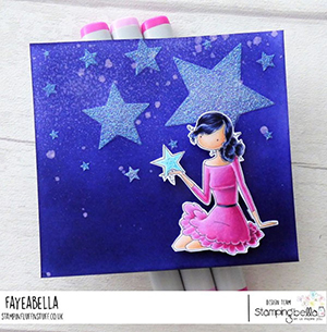 www.stampingbella.com. Rubber stamp used: BUNDLE GIRLS OPHELIA and ODELIA card by Faye Wynn Jones