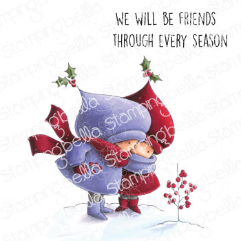 BUNDLE GIRL WINTER FRIENDS STAMP SET (INCLUDES 1 SENTIMENT)