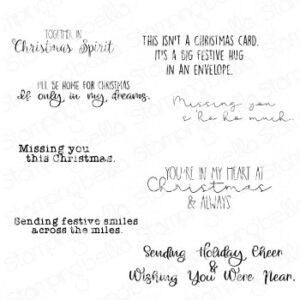 LONG DISTANCE CHRISTMAS SENTIMENT SET (SET OF 8 RUBBER STAMPS)