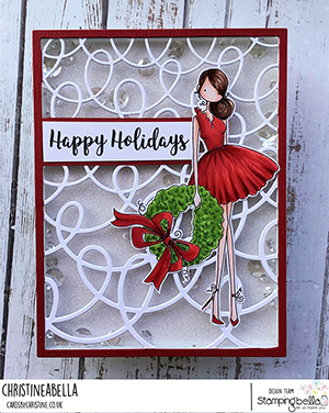 www.stampingbella.com: rubber stamp used UPTOWN GIRL WREN and her WREATHcard by Christine Levison