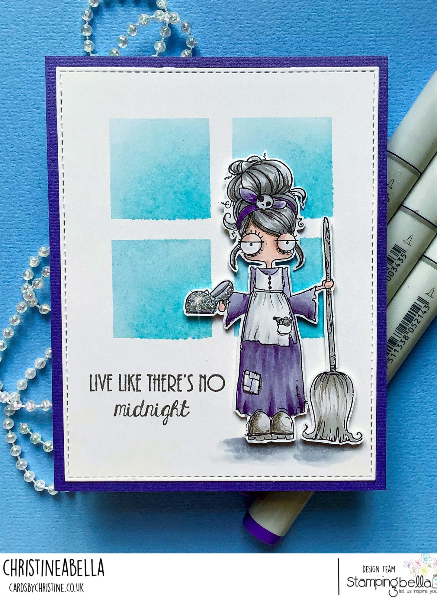 www.stampingbella.com: rubber stamp used ODDBALL CINDERELLA, card by Christine Levison