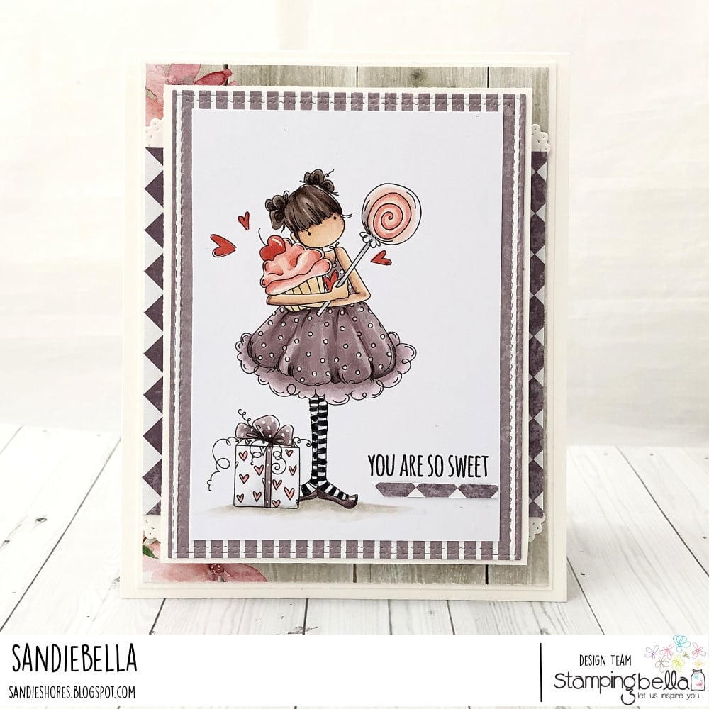 www.stampingbella.com: rubber stamp used: TINY TOWNIE SAMMY IS SWEET card by SANDIE DUNNE