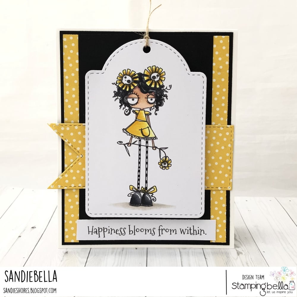 www.stampingbella.com: rubber stamp used: LONG STEMMED ODDBALL card by SANDIE DUNNE