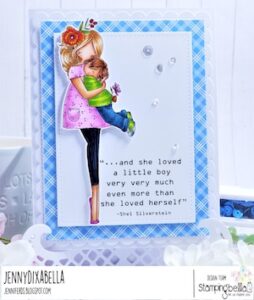 CURVY GIRL BOY MOM RUBBER STAMP (includes 2 sentiments)