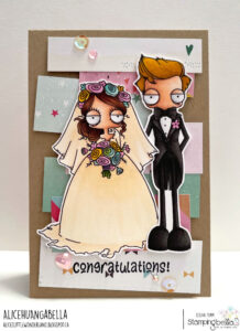 ODDBALL BRIDE AND GROOM rubber stamp