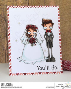 ODDBALL BRIDE AND GROOM rubber stamp