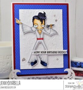 ODDBALL ELVIS RUBBER STAMP SET (includes 3 sentiment stamps)