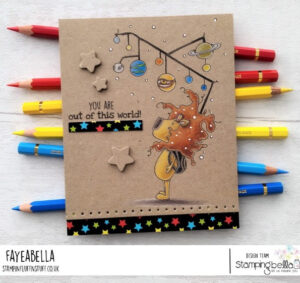 OUT OF THIS WORLD DANDY LION RUBBER STAMP SET (includes 1 sentiment stamp)