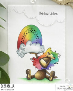 RAINBOW DANDY RUBBER STAMP SET (includes 3 sentiment stamps)