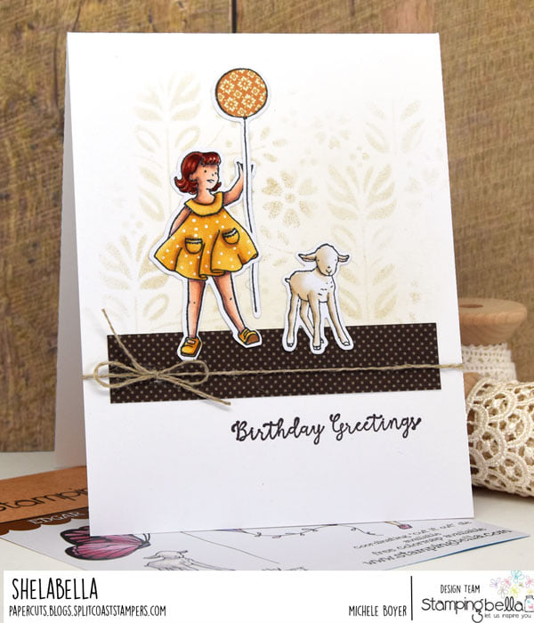 www.stampingbella.com:  rubber stamp used EDGAR AND MOLLY VINTAGE BALLOON SET card by MICHELE BOYER