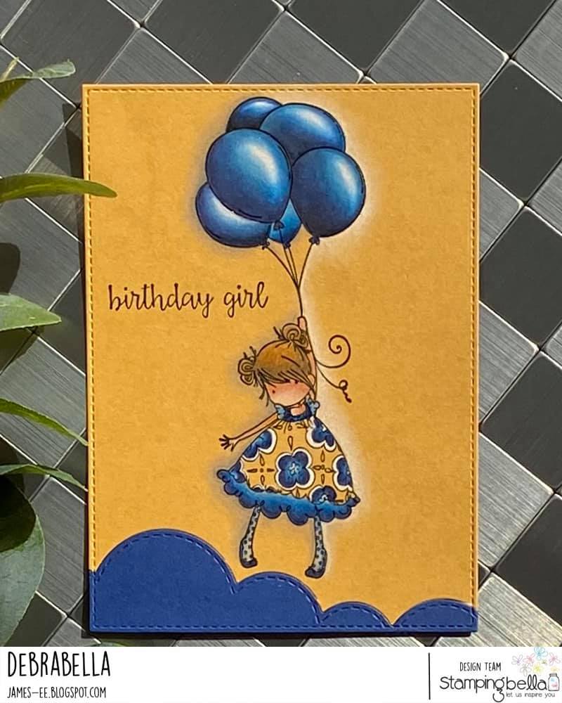 www.stampingbella.com: rubber stamp used TINY TOWNIE BLOSSOM card by Debra JAMES